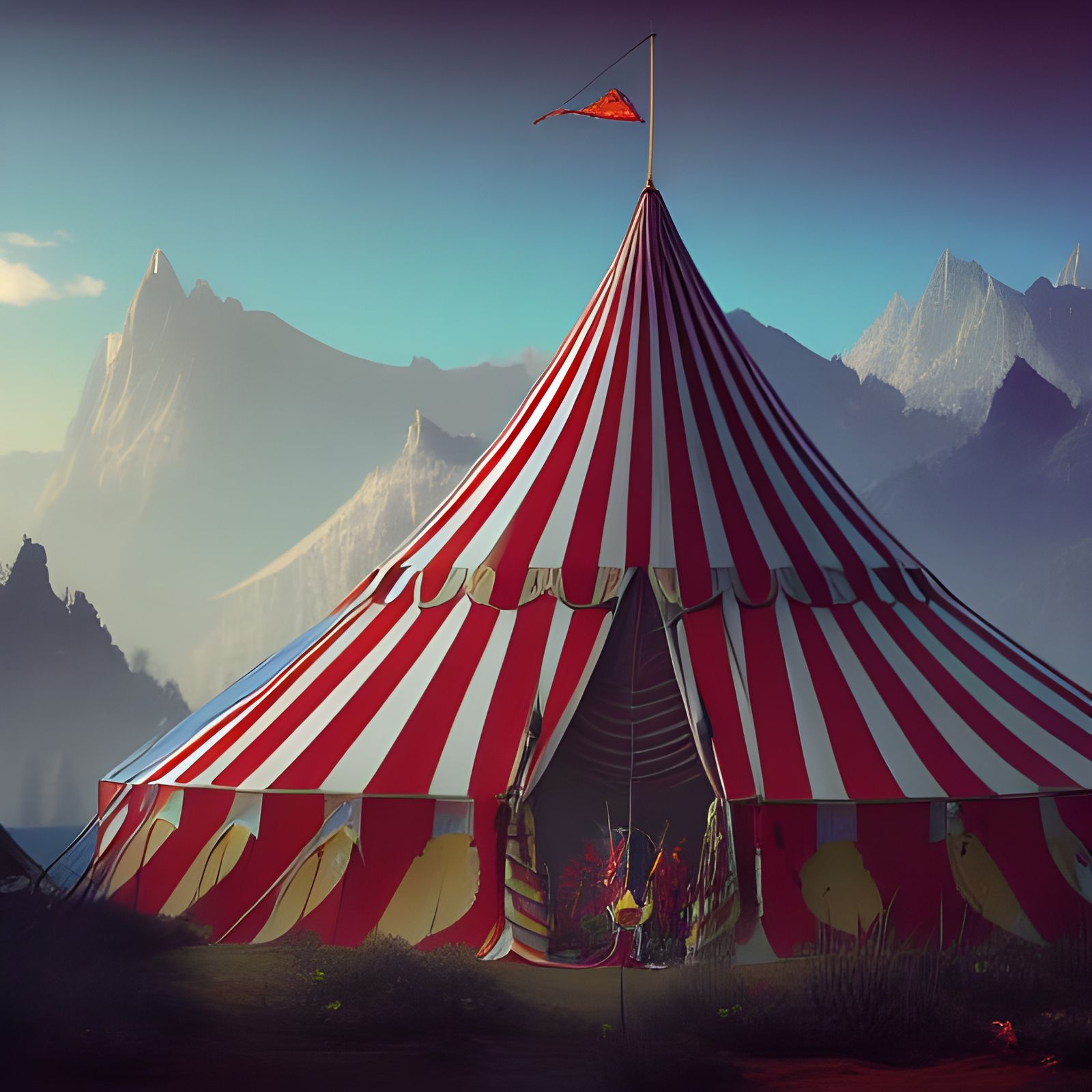 Fantastical Circus Tent on Alien Planet