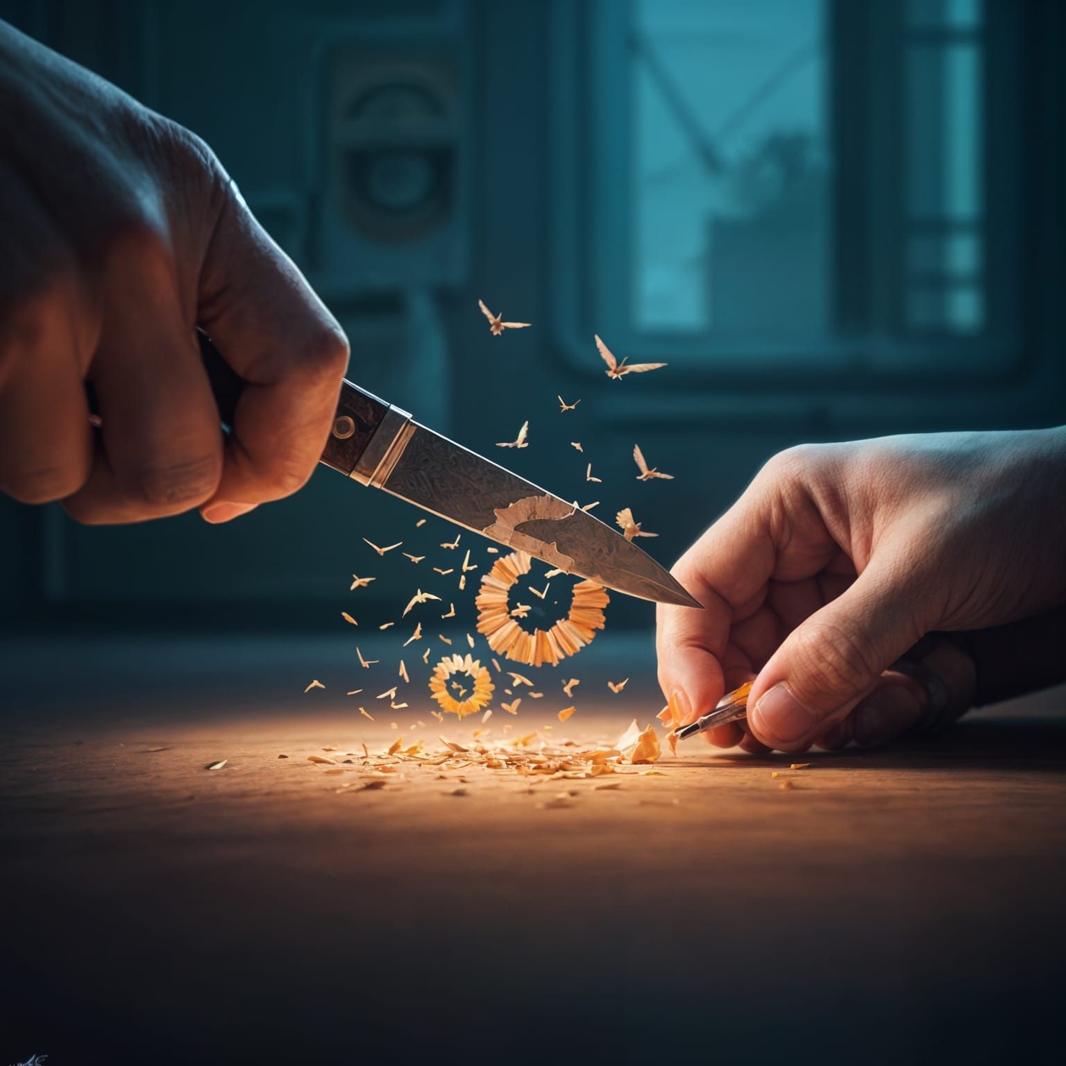 Pencil Sharpening Into Flying Birds