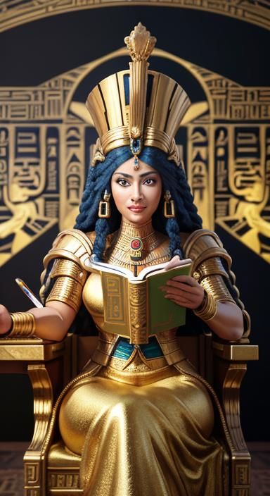 Egyptian Mecha Queen Writes Book: Baroque Surrealism