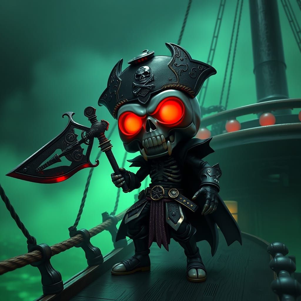 Undead Pirate Captain in Funko Pop Style
