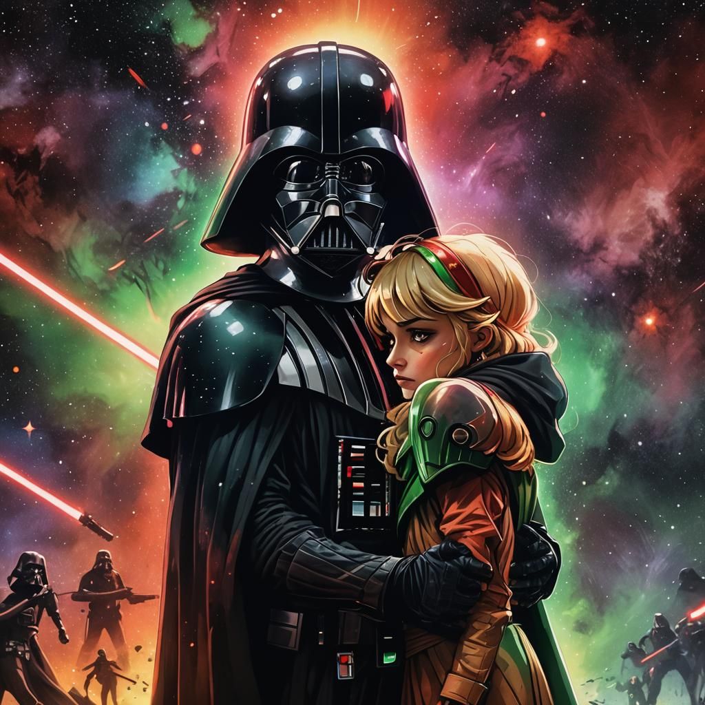 Applejack and Darth Vader: A Mother's Embrace