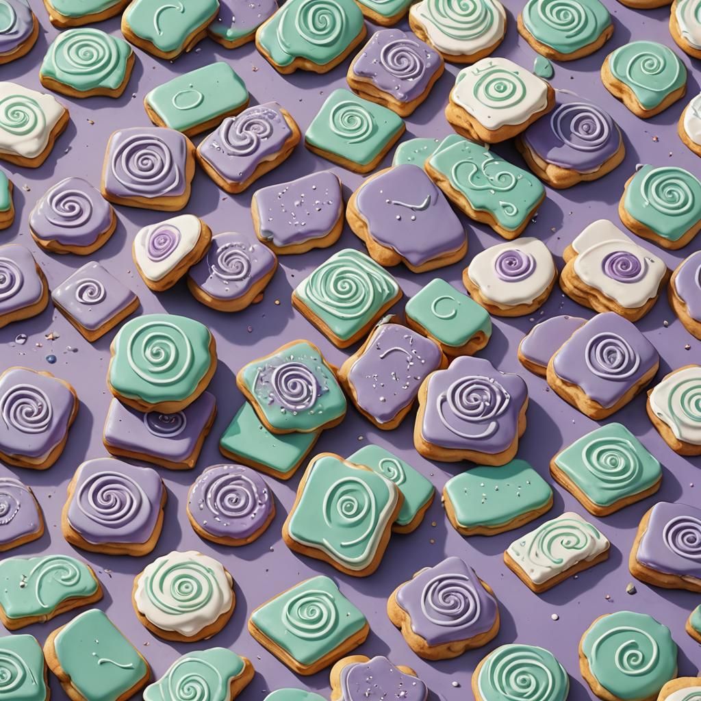 Mint and Lilac Glazed Cookie Arch: Fantasy Concept Art