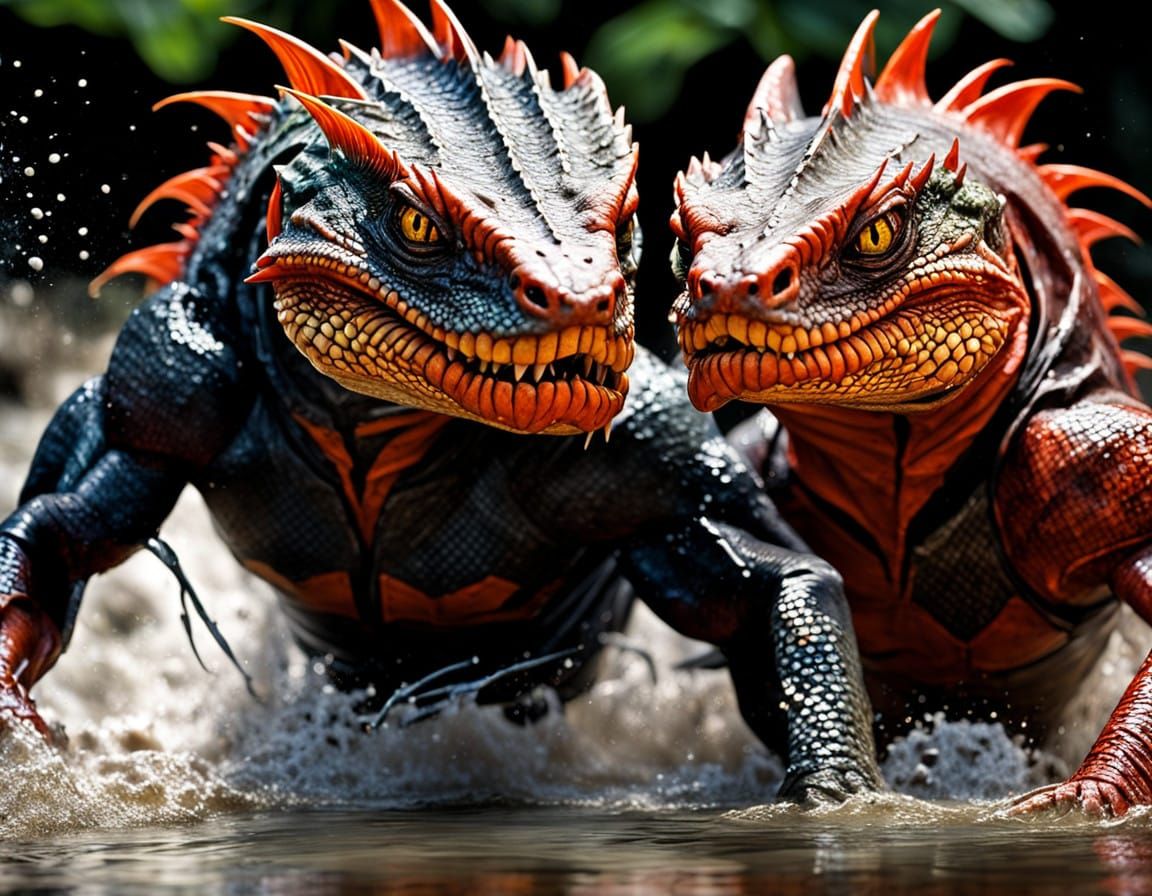 Two Monstrous Lizard /photo quality /close-up