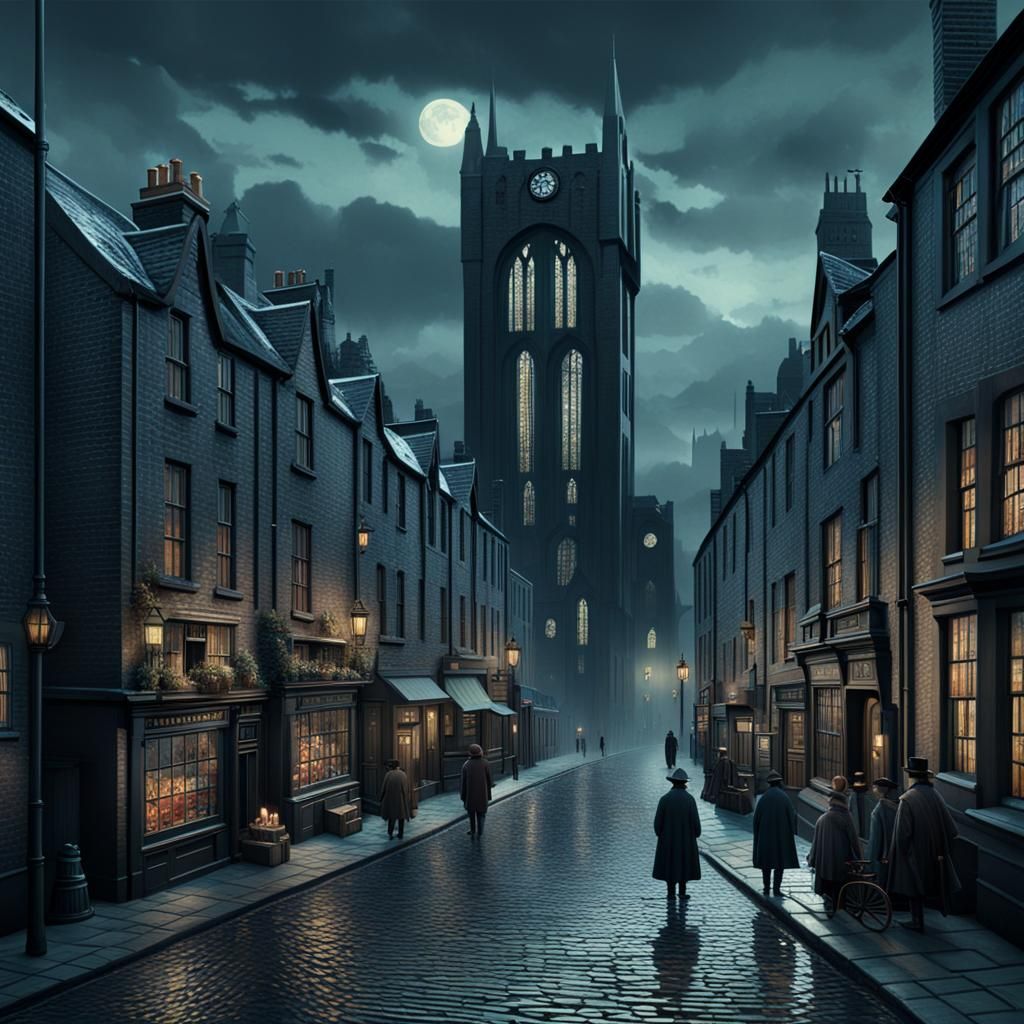 Robot Clown in Style of Mackintosh and Lowry