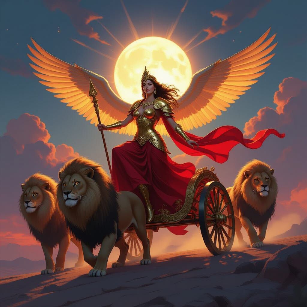 Celestial Sun Goddess in Golden Armor