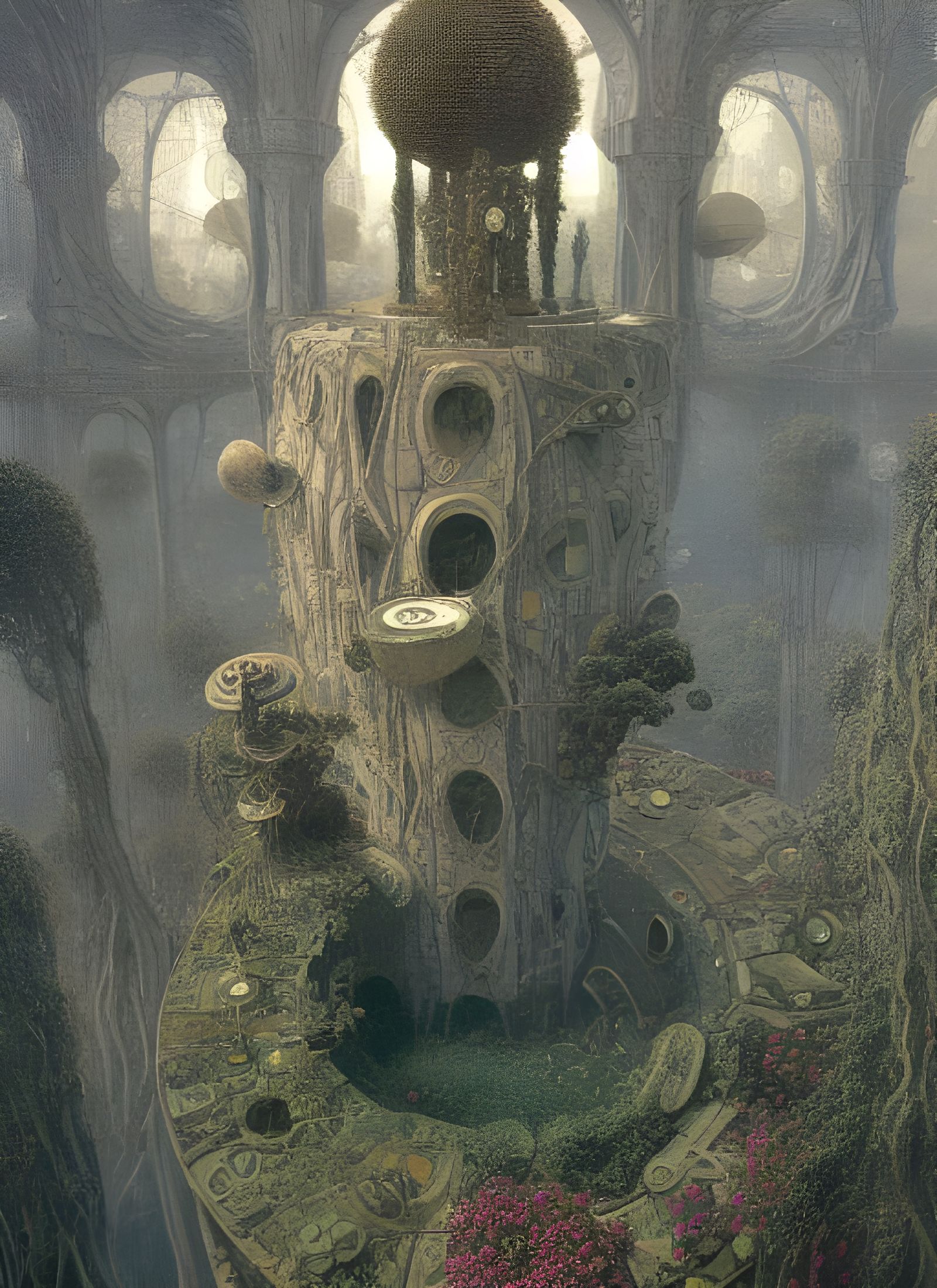 Futuristic Beings in Mathematical Architecture