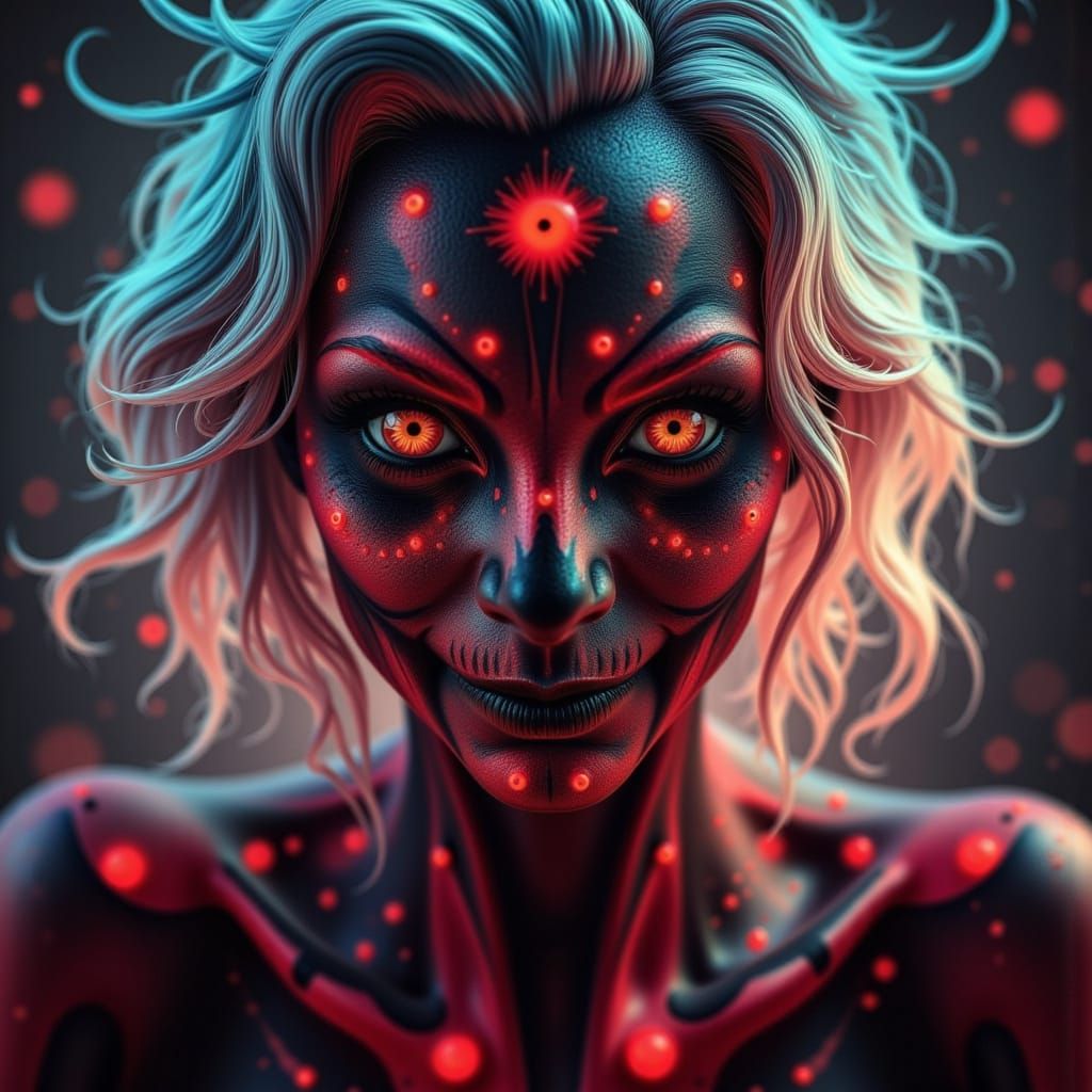 Sub-Zero Female Mime in Cyberpunk Style