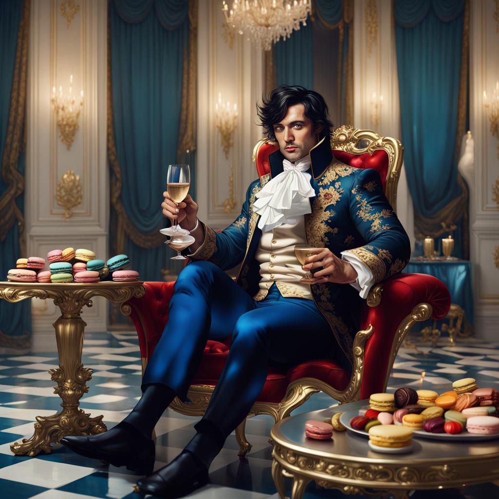 Champagne and Macarons with Napoleon