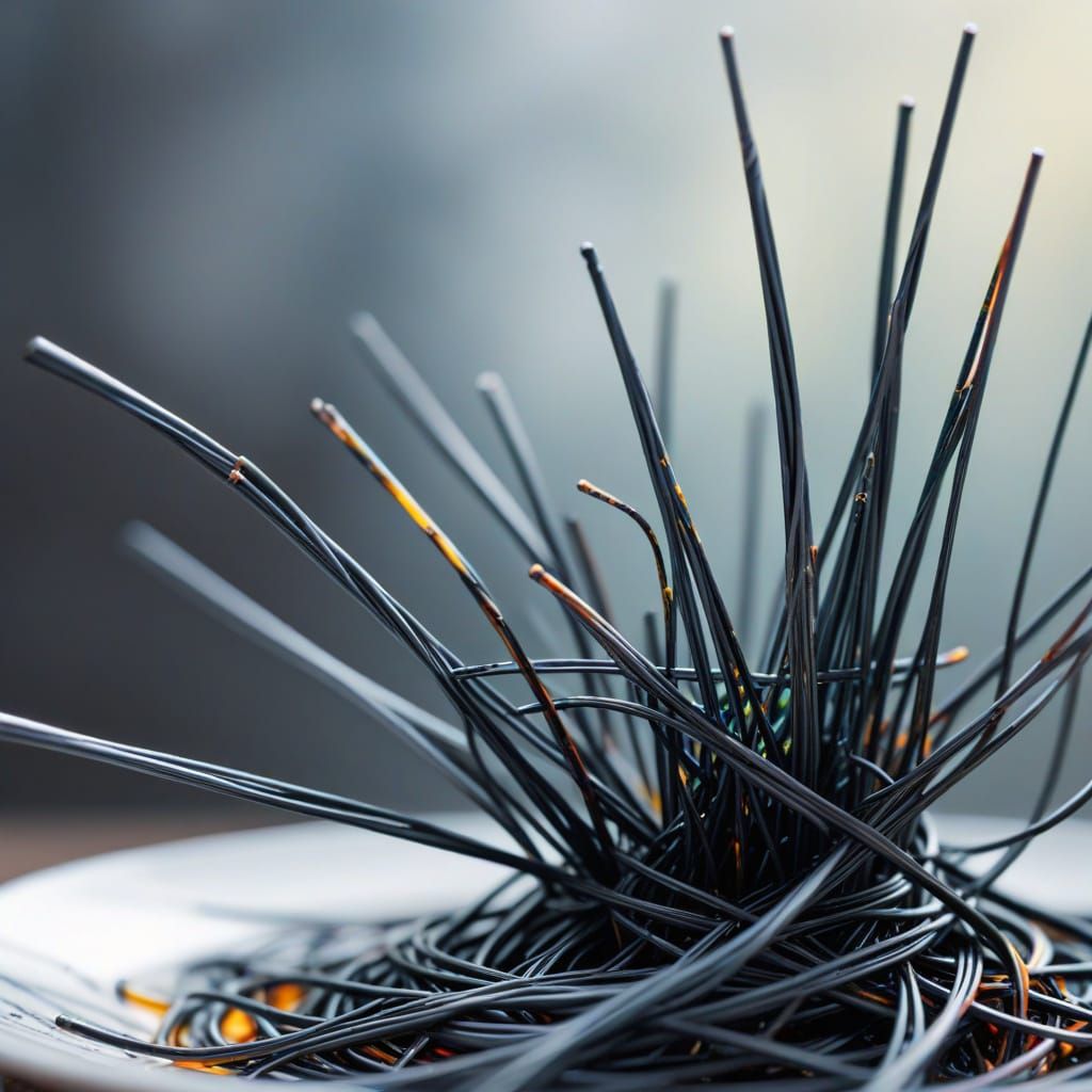 Iron Wire Spaghetti Still Life, Macro Photography
