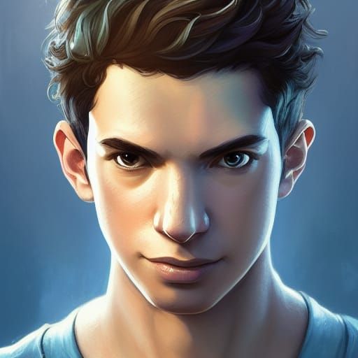 Percy Jackson Portrait in Hyperdetailed Digital Art Style
