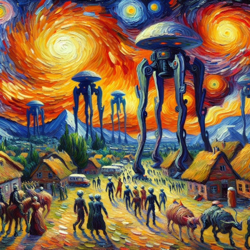 War of the Worlds as Post-Impressionist Oil Painting