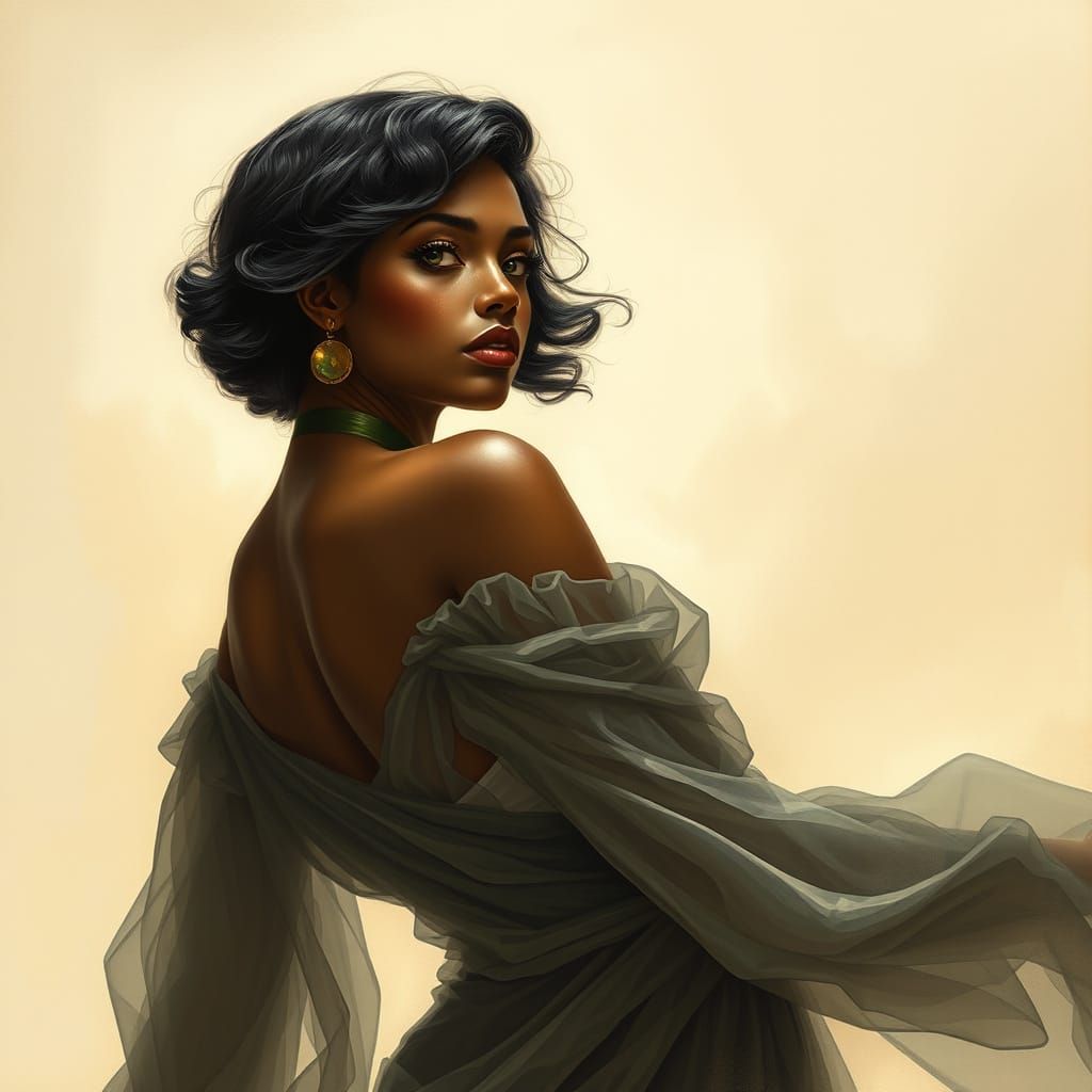 Nubian Woman in Ancient Persian Style