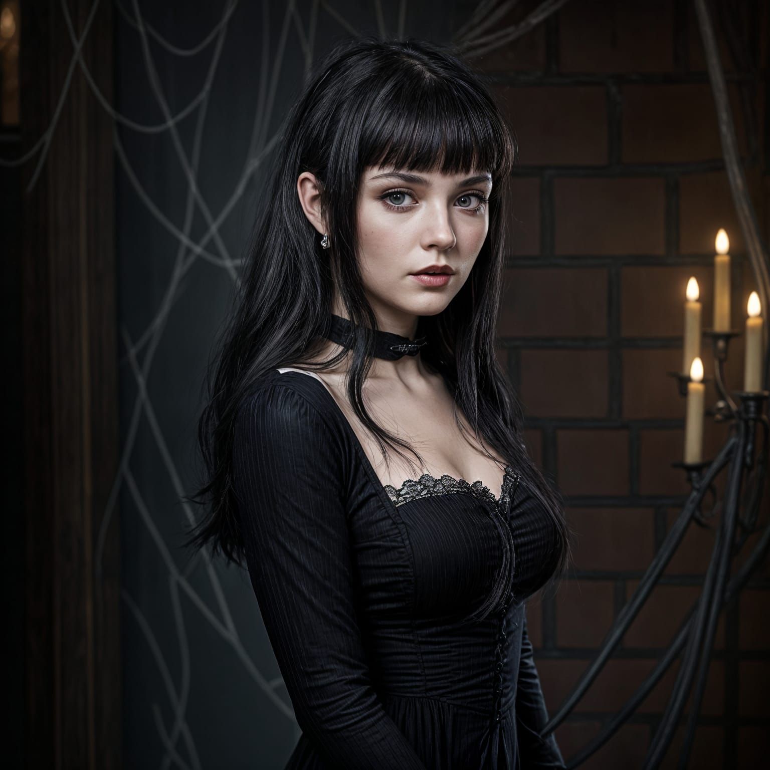 Gothic Beauty in Hyperrealistic Portraiture