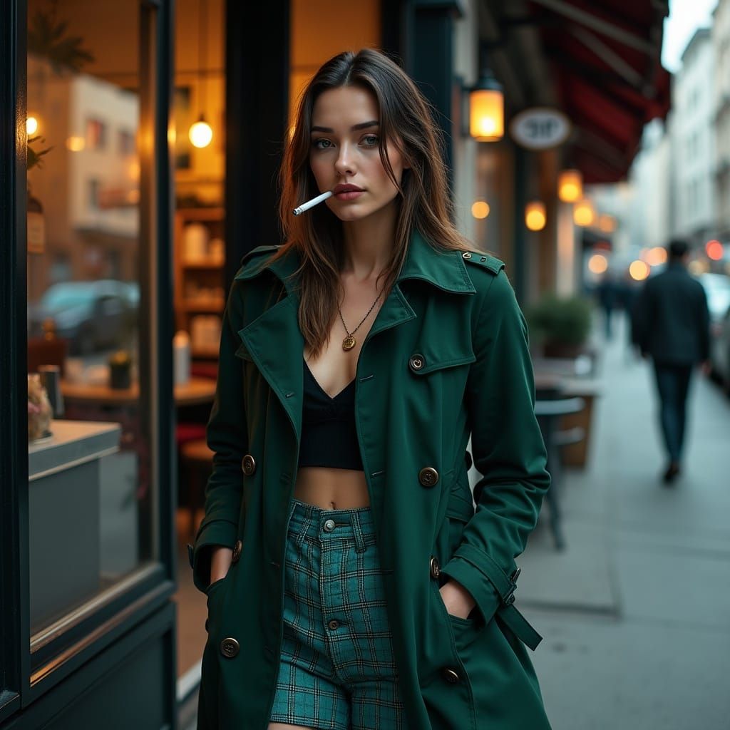 Sultry Femme Fatale in Film-Noir Style