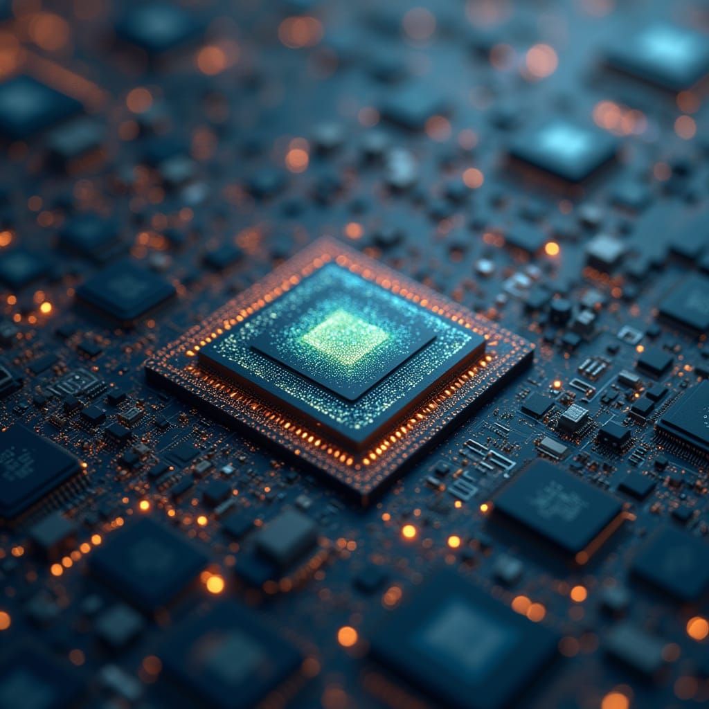 CPU Chip Cityscape in Miniature Detail