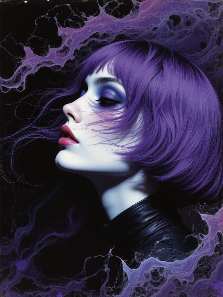 Gothic Despaircore Portrait of a Young Woman