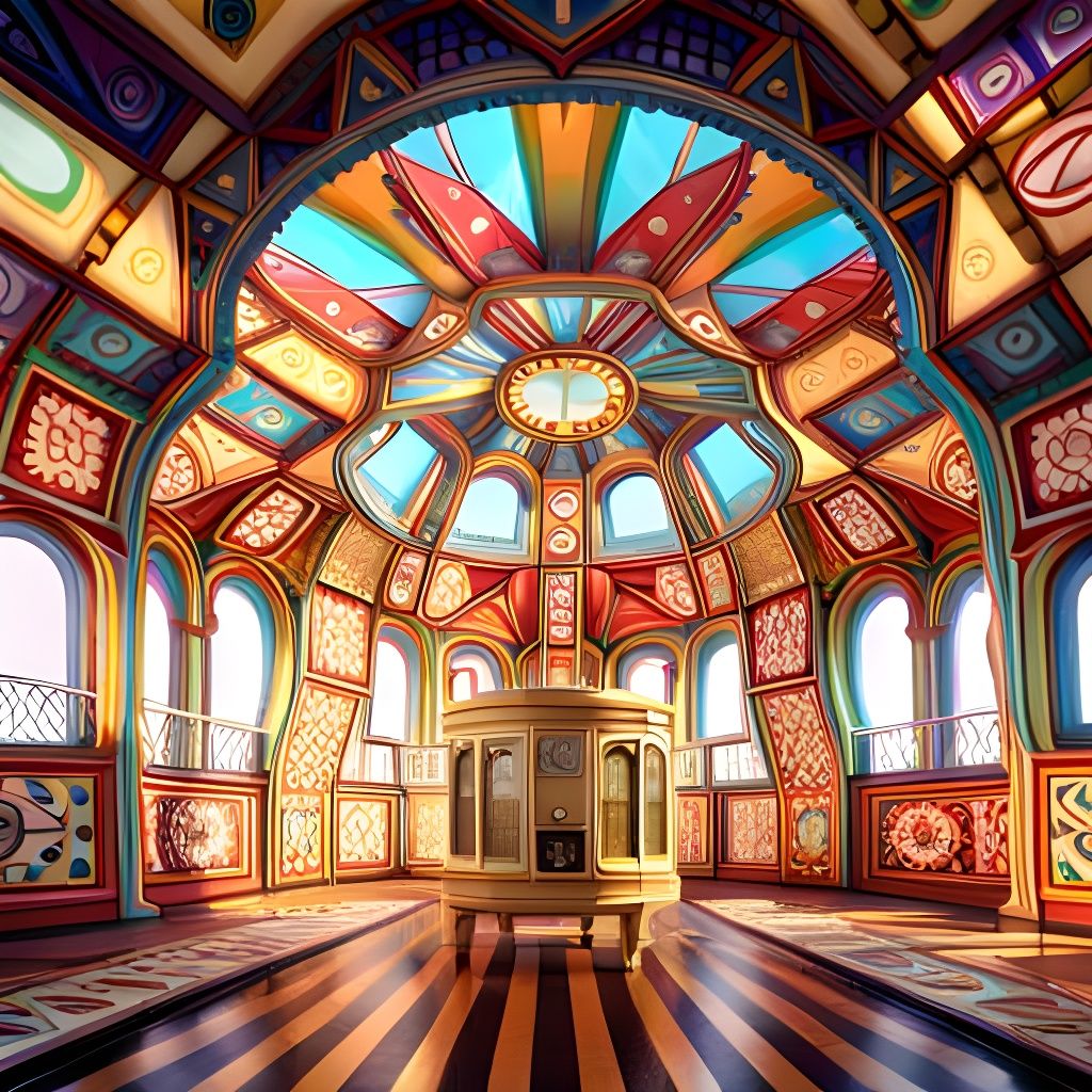 Colorful Window to a Fantasy Land in Surrealist Style