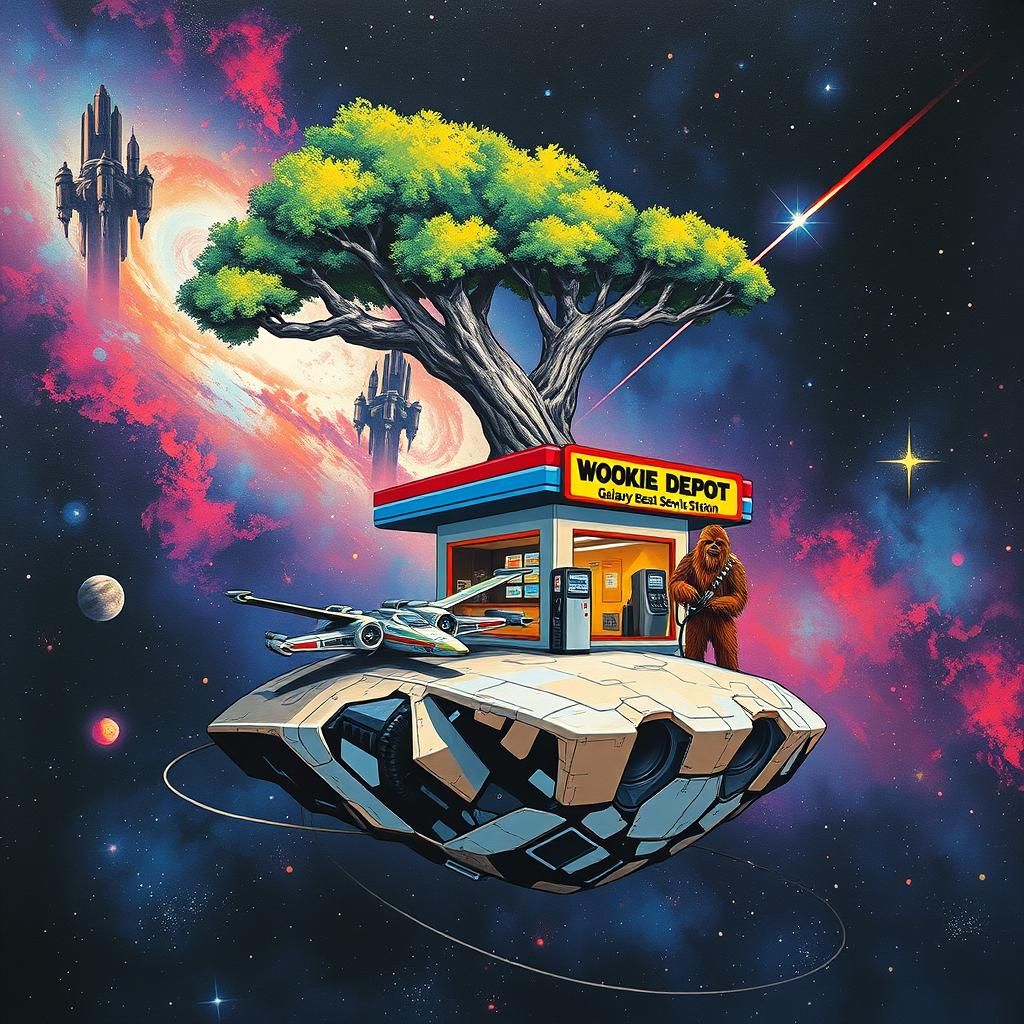 Wookiee Depot: Graffiti Gas Station in Space