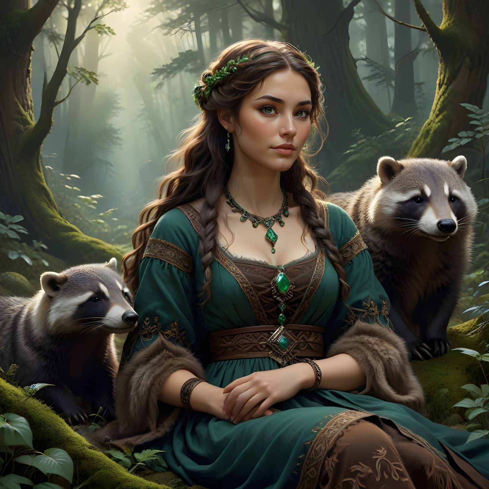 Norse Goddess in Muted Fantasy Portrait
