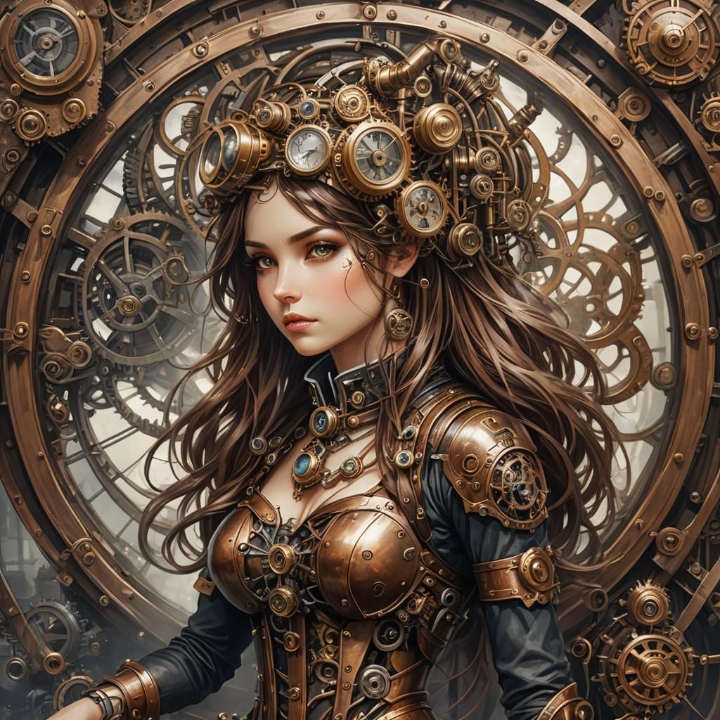 Shimmering Fairy in Steampunk Fantasy Setting