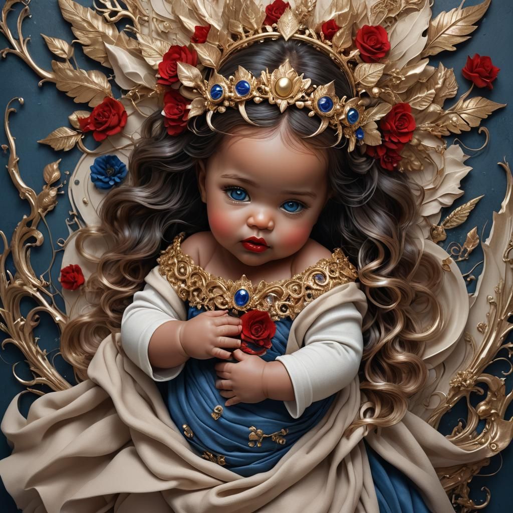 Goddess Holding Newborn Baby: Fantasy Concept Art