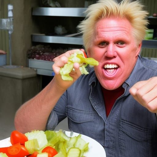 Vegetable Salad Caricature in Underground Comix Style