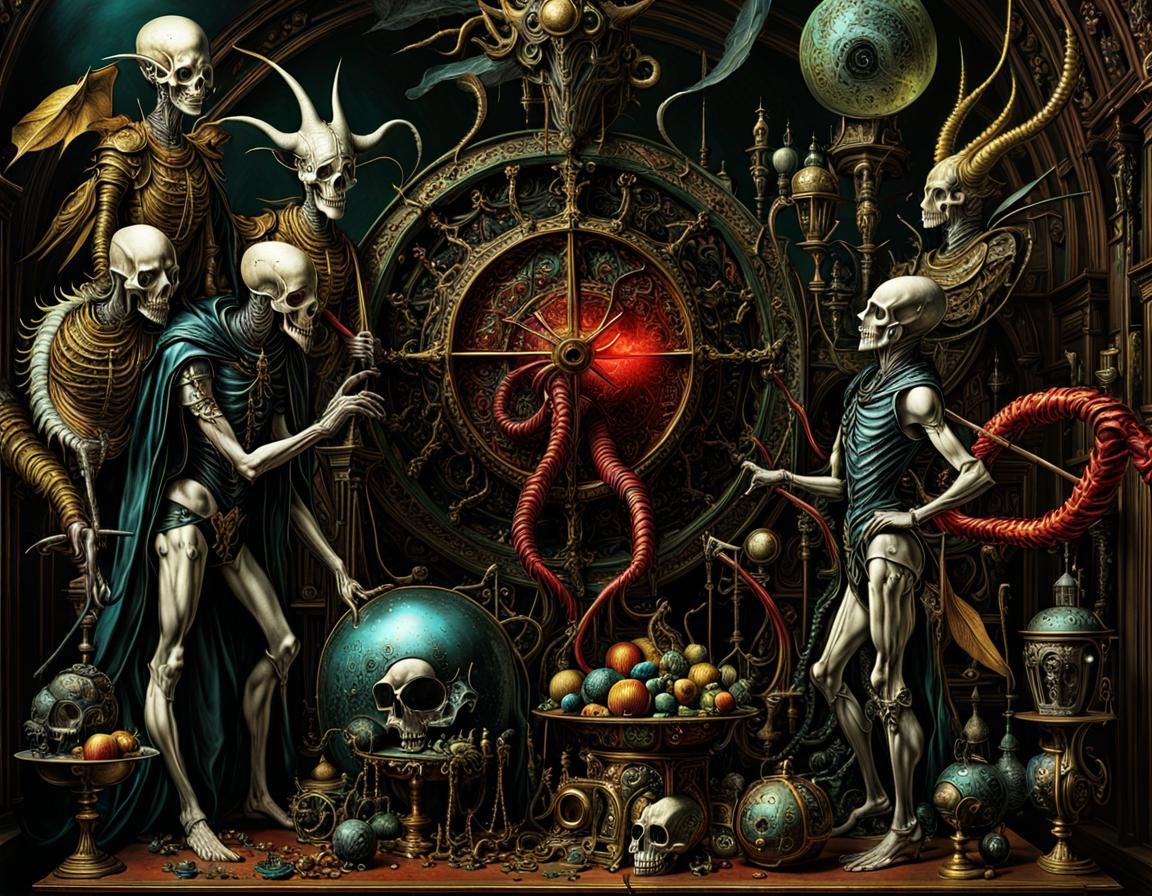 Surreal Horror Portal: Digital Painting in Bosch Style