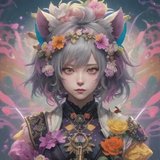 Anime Style New Year Card with Dynamic Lighting