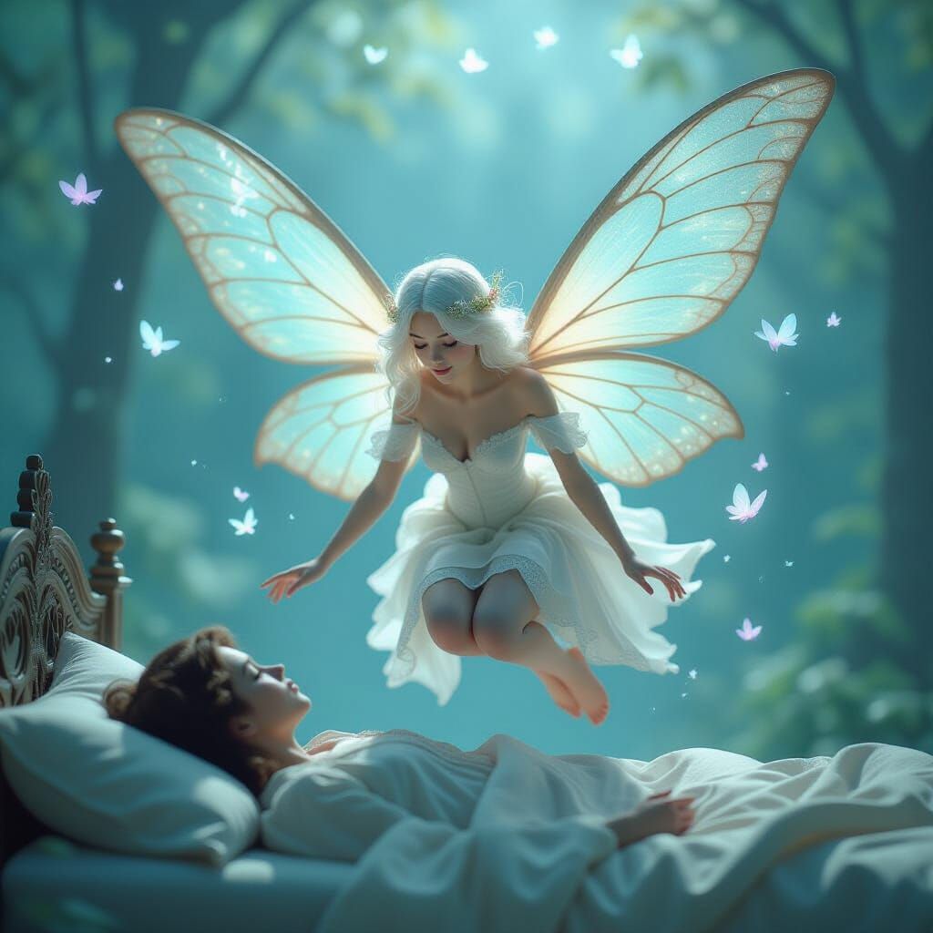 Dreamy Fairy Releasing Shimmering Dream Particles