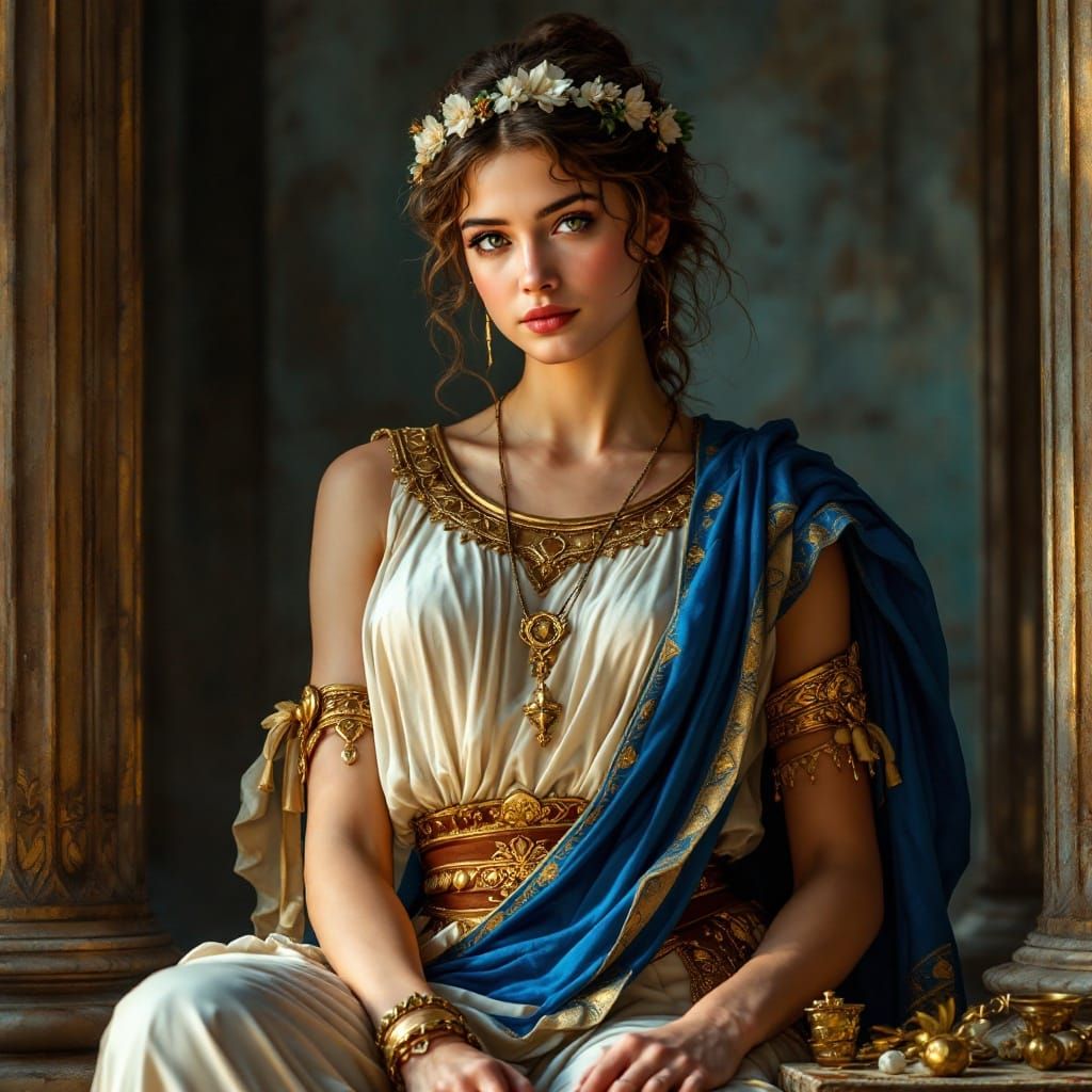 Roman Goddess Minerva in Hyperrealistic Style