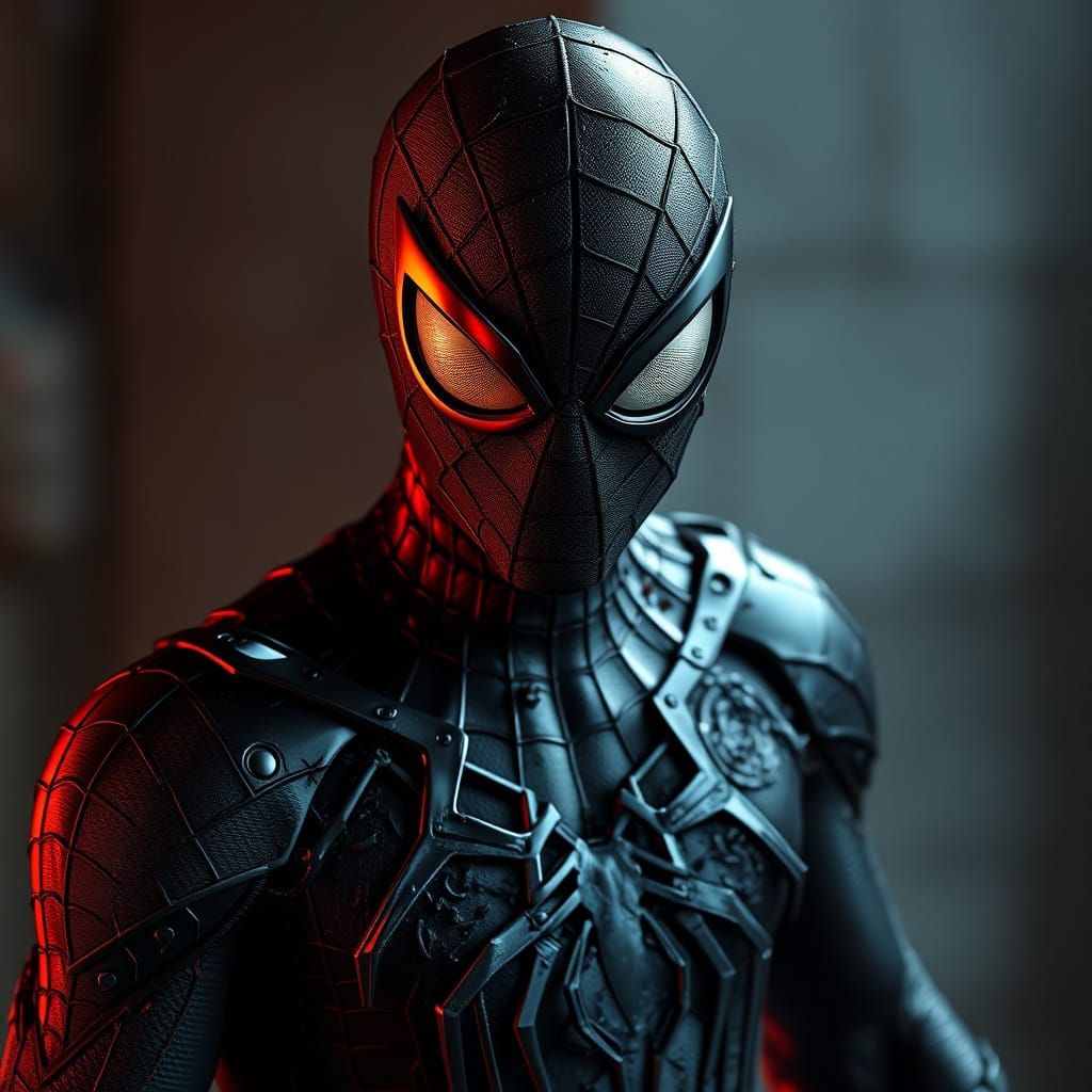 Evil Spider-Man in Dark Fantasy Illustration Style