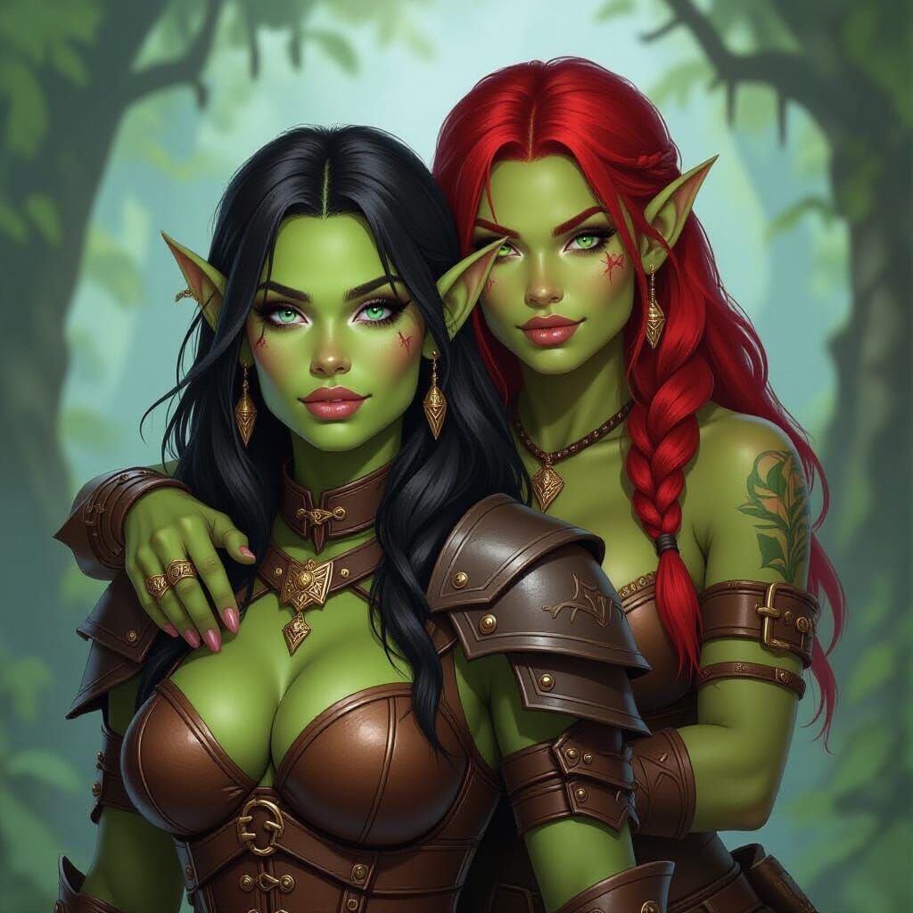 Goblin and Orc Duo in Deep Forest