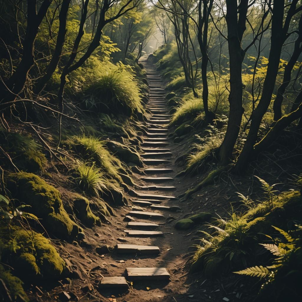 Dramatic Intersecting Paths in Cinematic Style