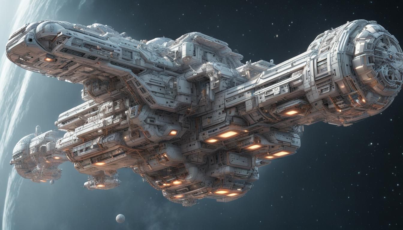 Futuristic Spaceship with Organic Design in High Resolution