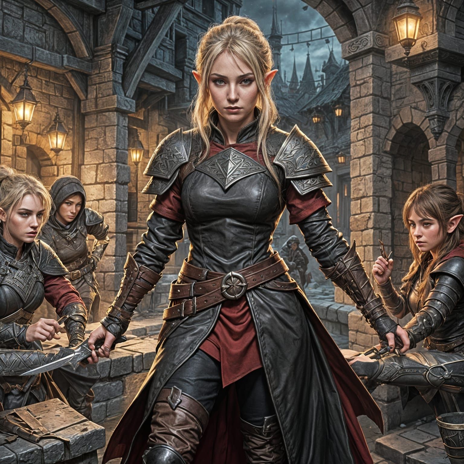 Halfling Rogue in Dark Alley: Hyperrealistic Fantasy Art