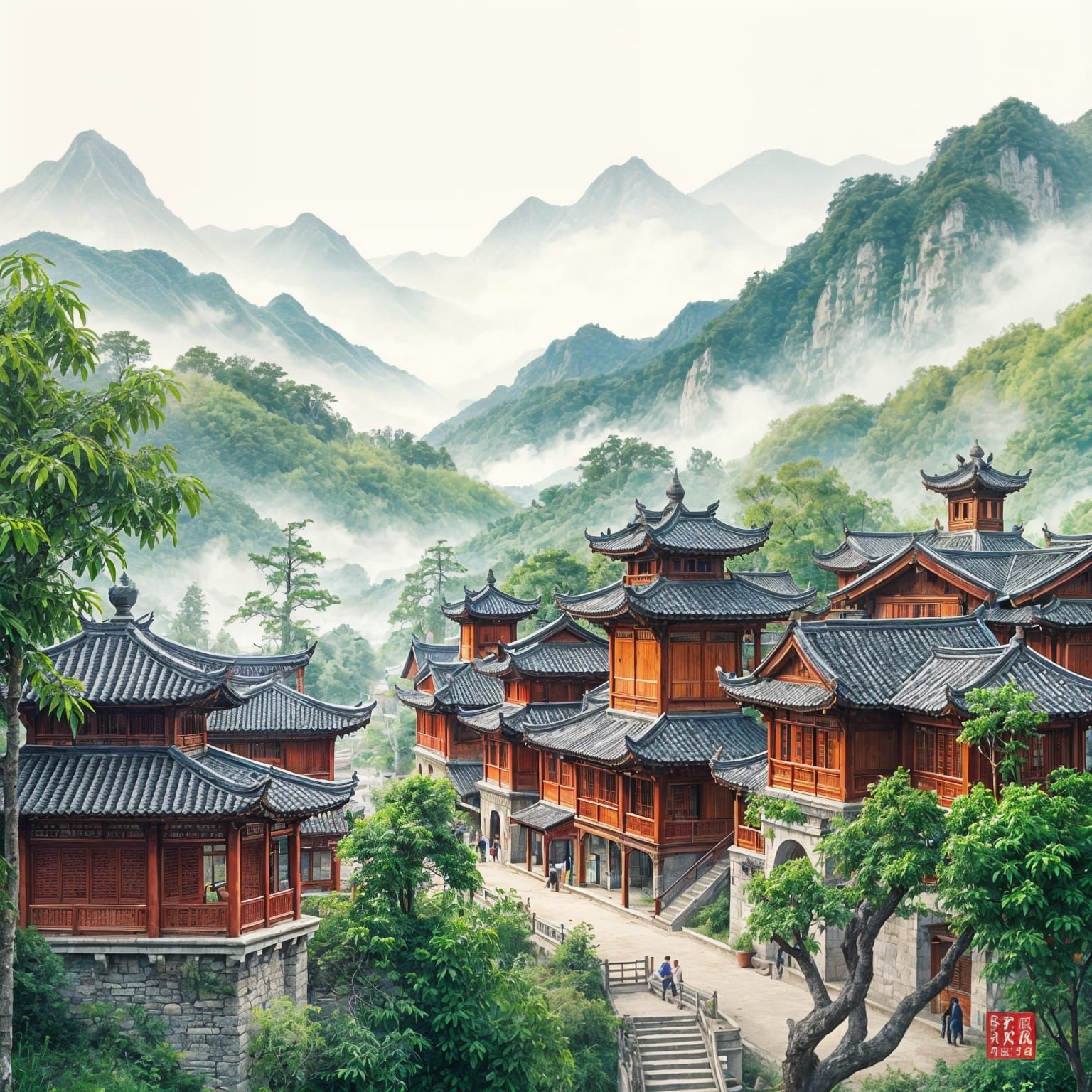 Ancient Chinese Village in Imperial Era