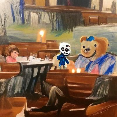 Freddy Fazbear and Sans on a Date: Courtroom Sketch