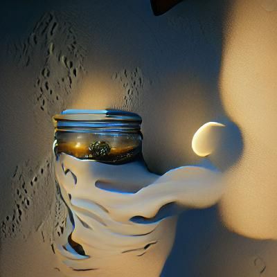 Moon in a Jar: 3D Rendered Art