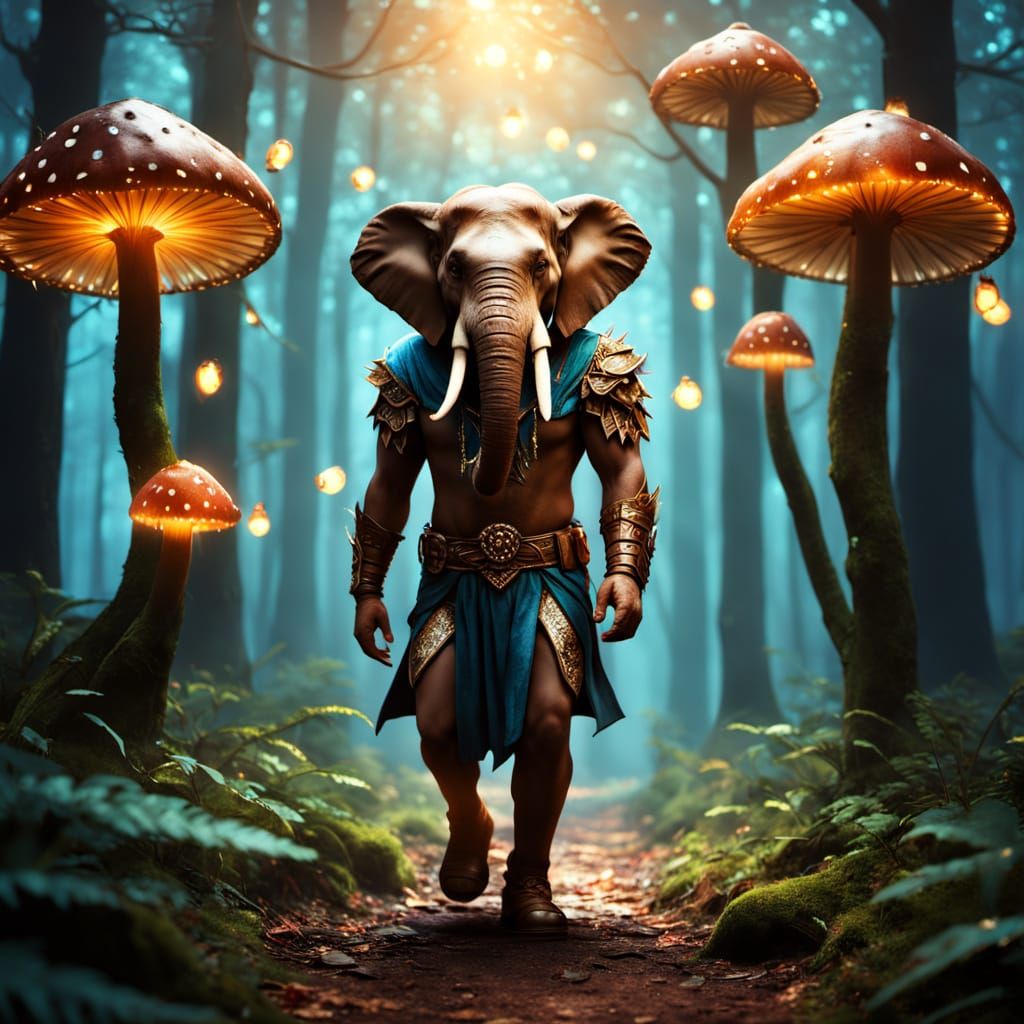 Ethereal Forest Encounter in Cinematic Film Style