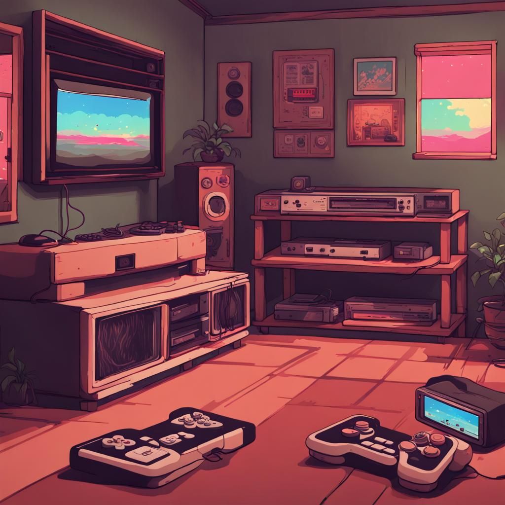 Cozy Lo-Fi Gaming Room in Anime Style