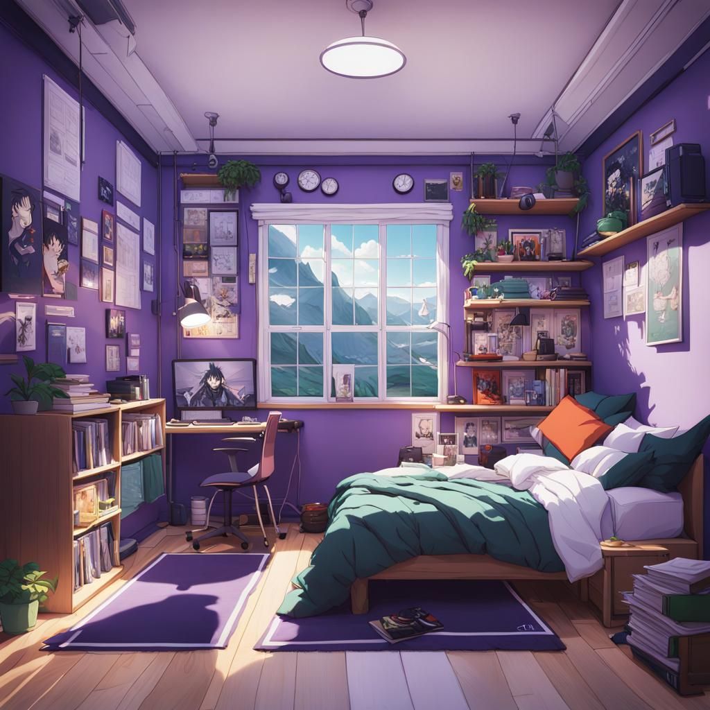 Anime-Themed Modern Bedroom in 3D Style