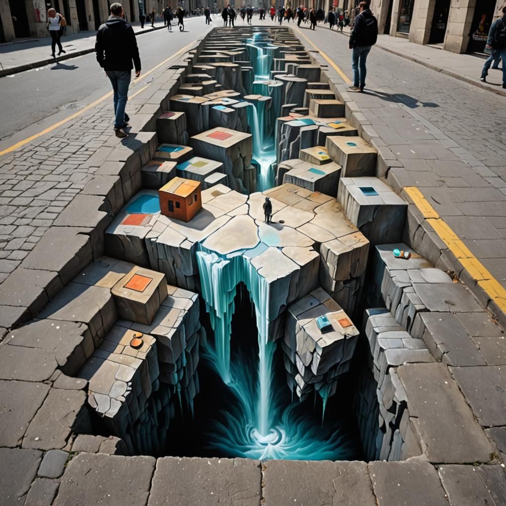 Surreal Optical Illusion Street Art Masterpiece