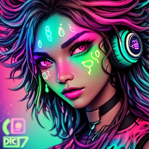 Chocolate Hampton Listening to Audio in Neon Studio