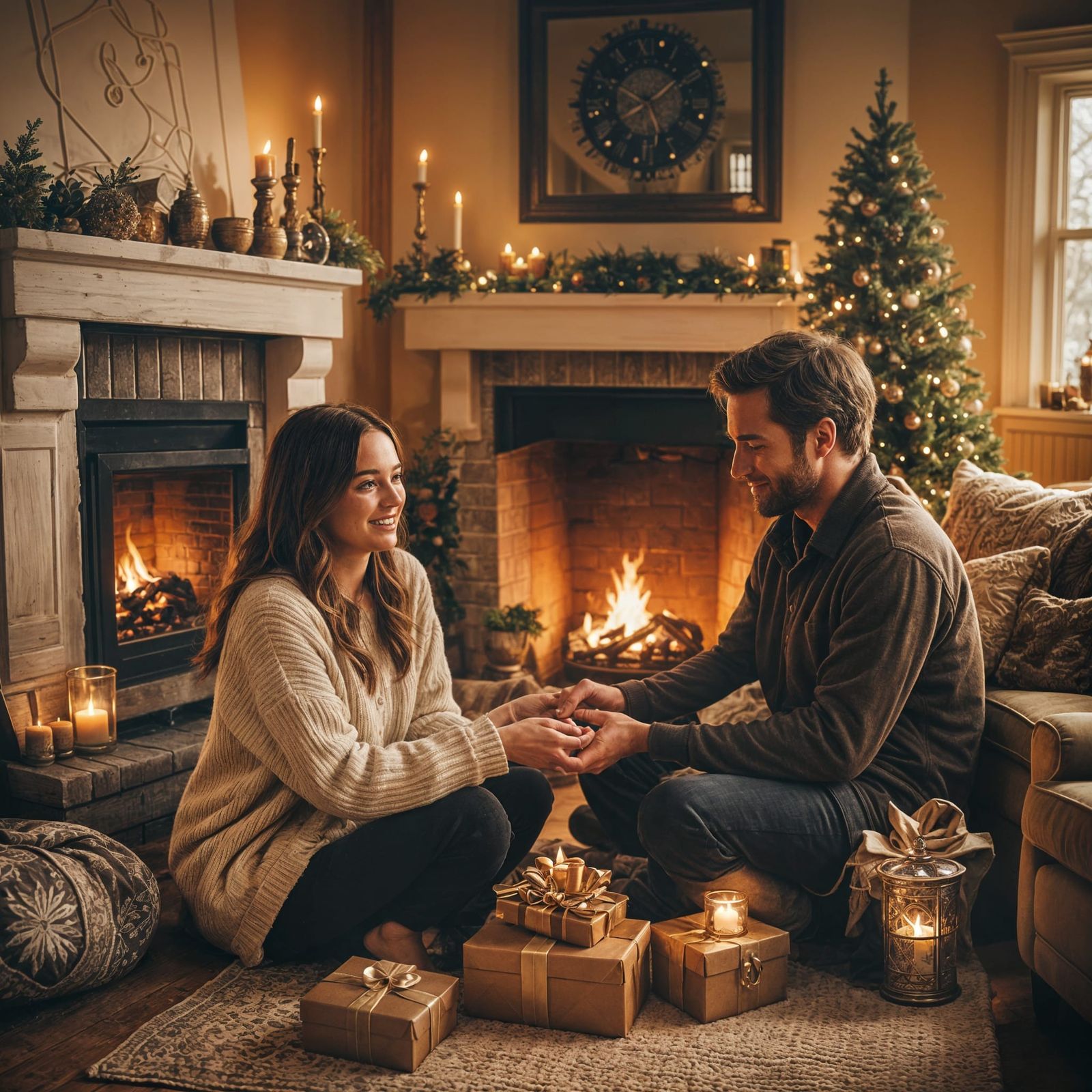 Romantic Christmas Eve in Cozy Candlelit Cottage