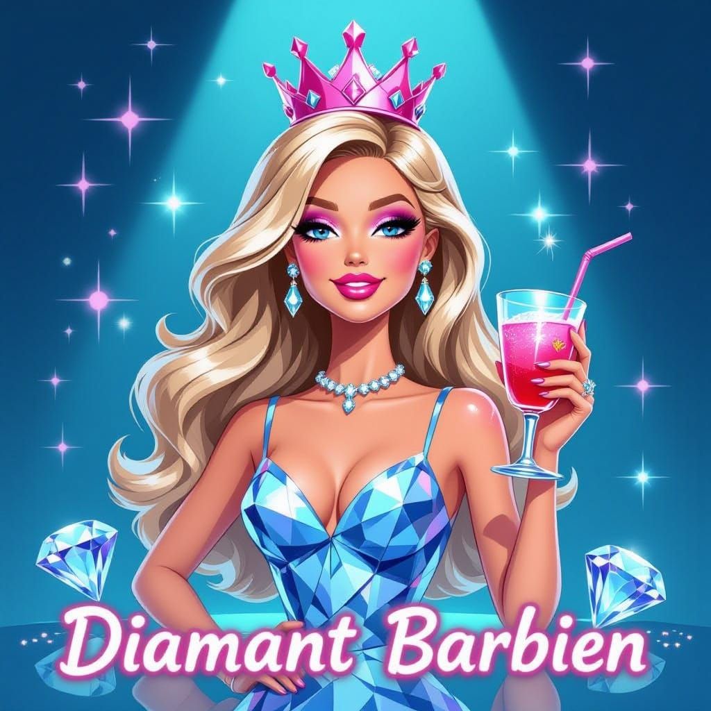 Luxurious Party Figure Carved from Blue Diamond Crystal