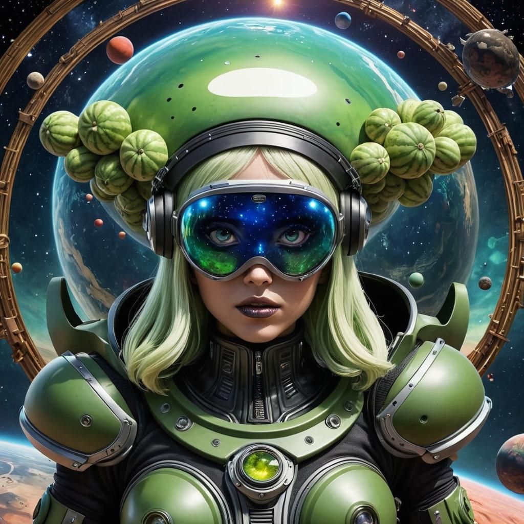 Intergalactic Watermelons in a Surreal Style