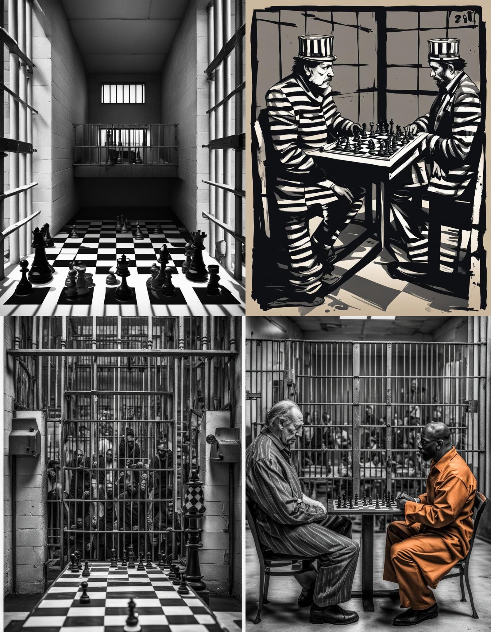 Chess Game in Jail Setting
