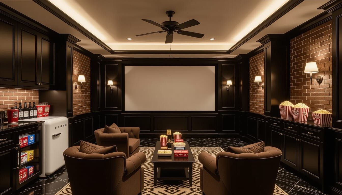 Victorian Home Theater with Cinematic View