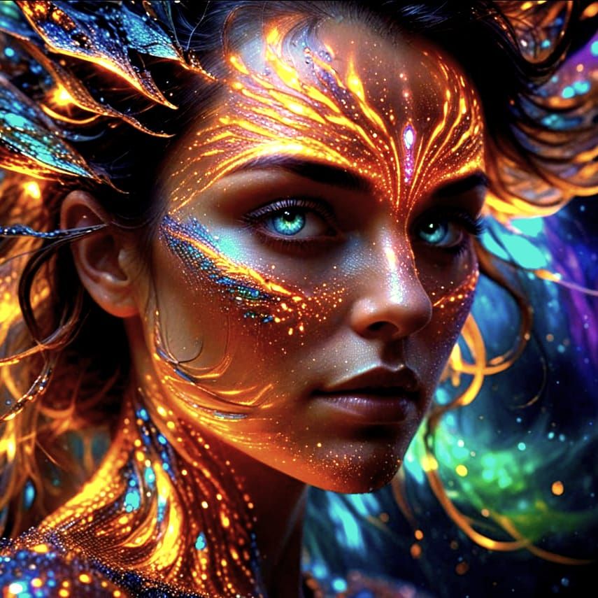 Radiant Human in Ethereal Aura