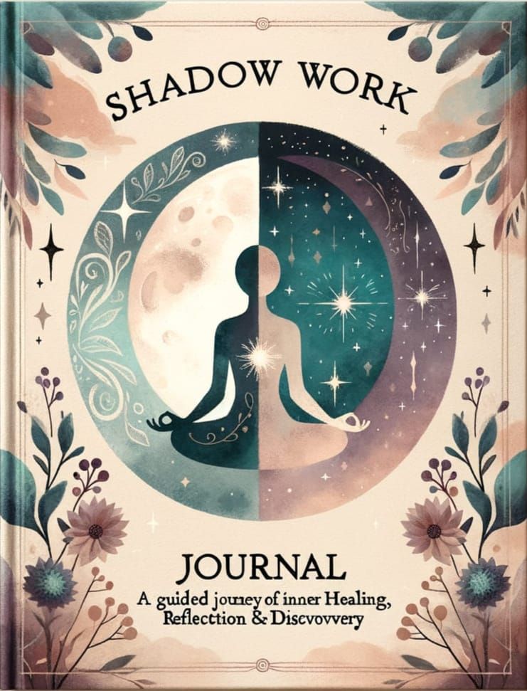 Artistic Book Cover: Shadow Work Journal Watercolor Style